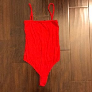 red bodysuit